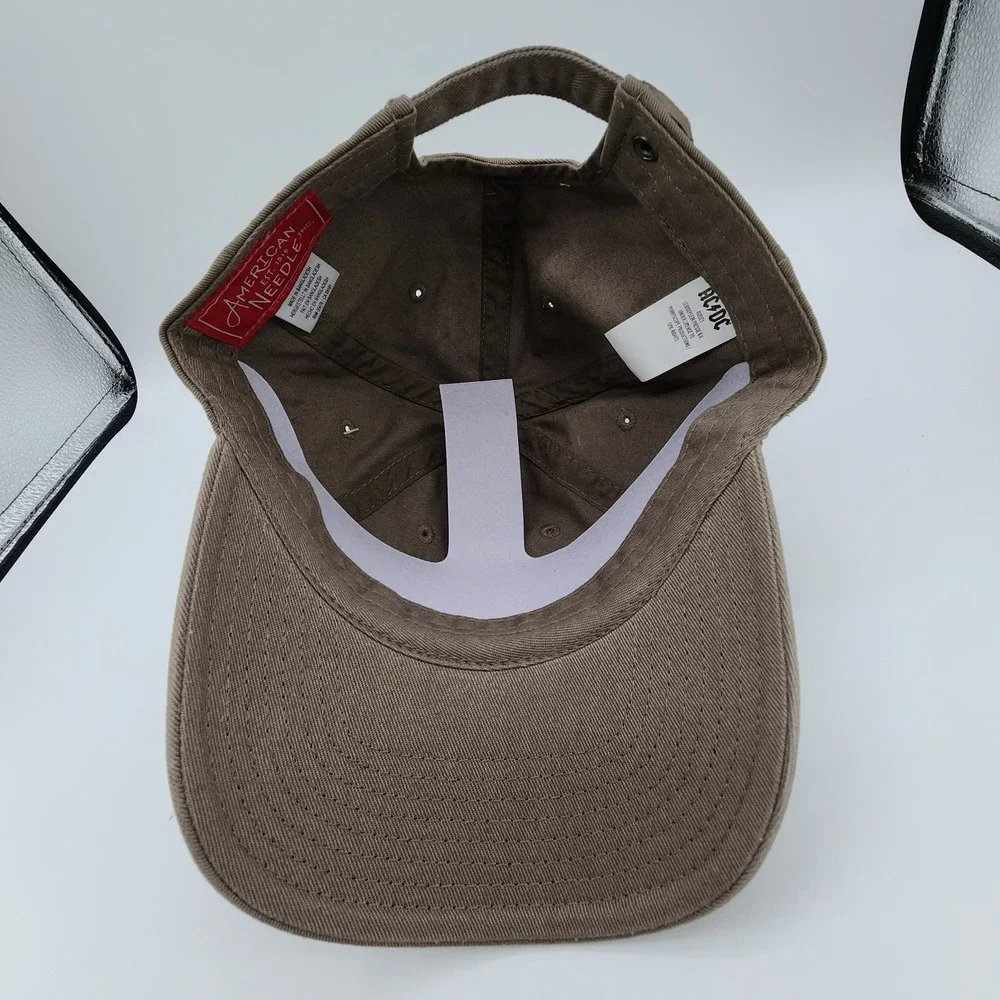 AC/DC American Needle‎ Ballpark Adjustable Hat Brown Embroidered Raised Logo NEW